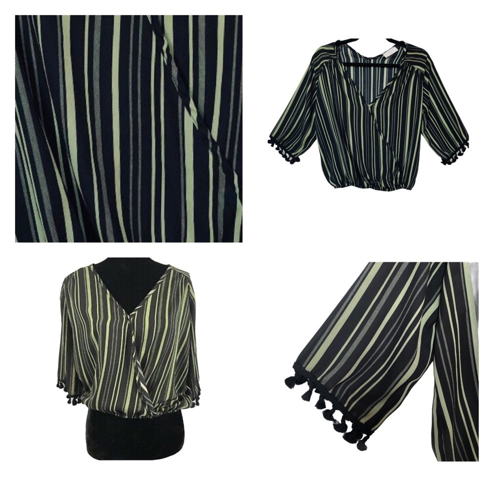 Lavender Field Faux Wrap Blouse Size ~ Medium